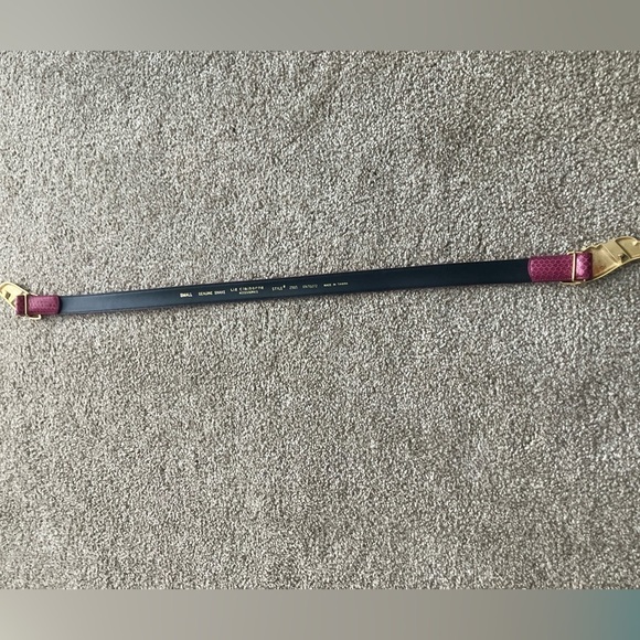 Liz Claiborne Raspberry Pink Colored Gold Buckle Genuine Snake Belt Size Small - Picture 3 of 4